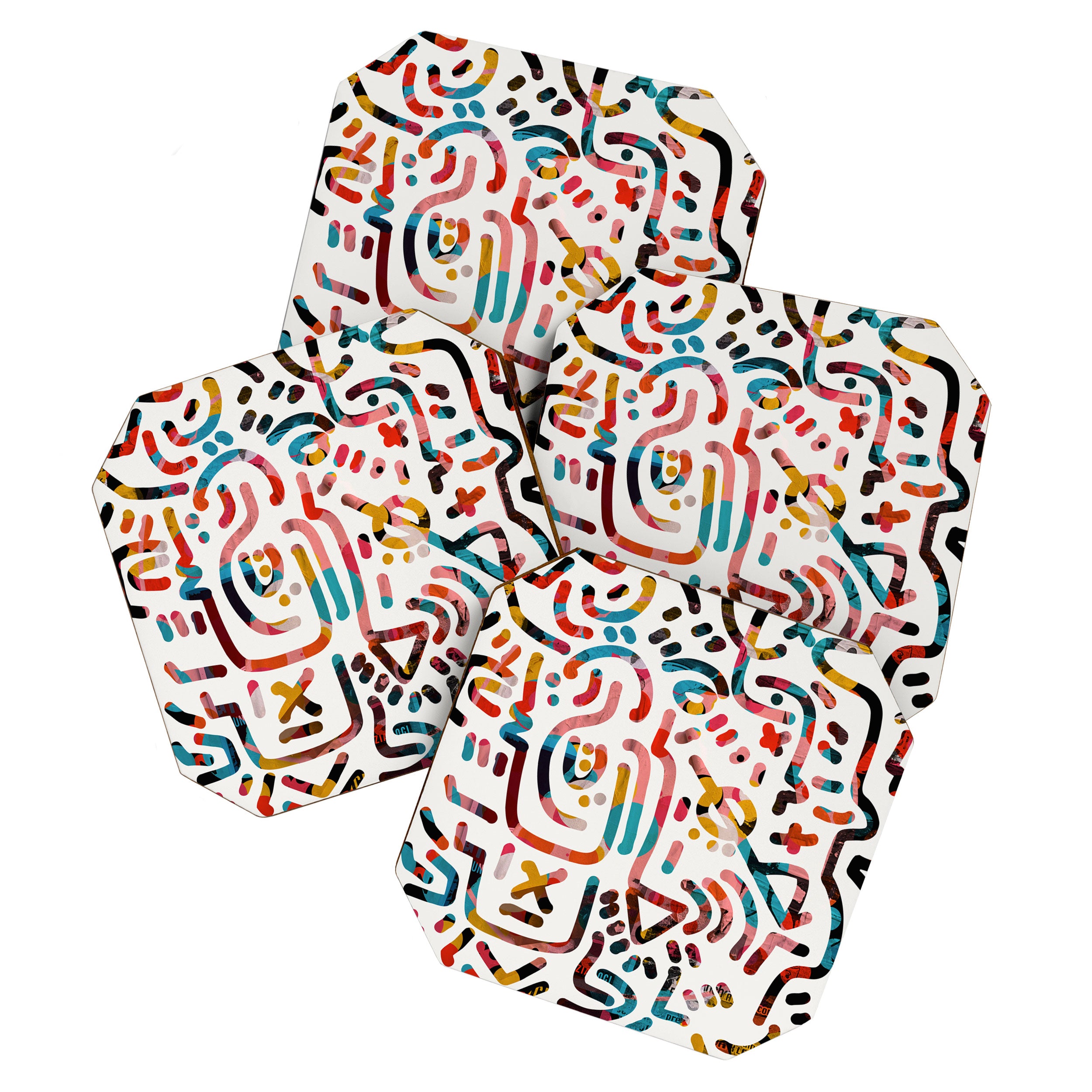 Graffiti Art Life in the Jungle with Symbols of Energy Coaster Gallery Image 1