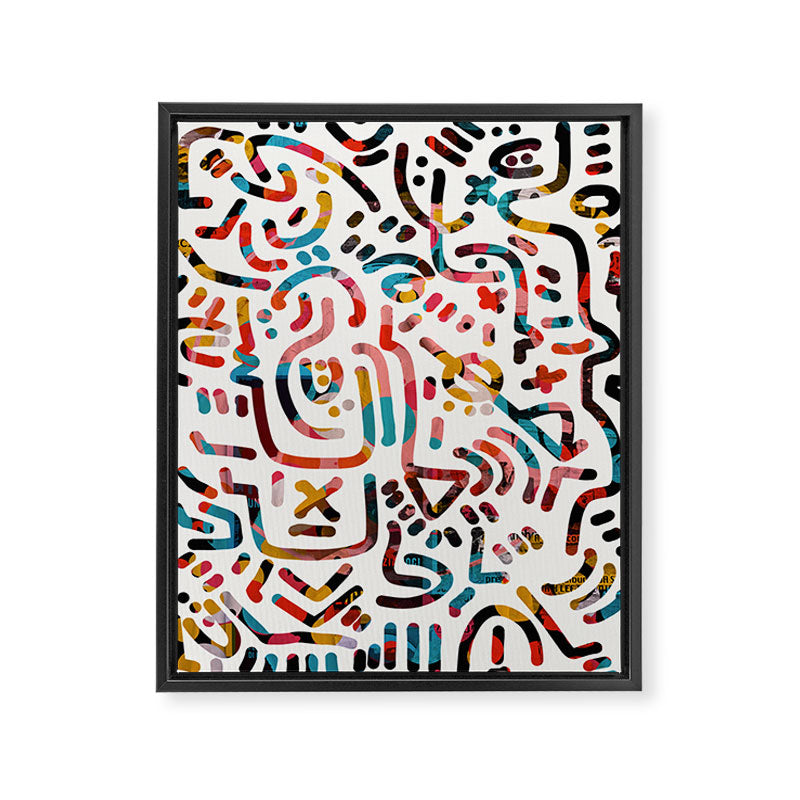 Graffiti Art Life in the Jungle with Symbols of Energy Framed Canvas Print Gallery Image 6