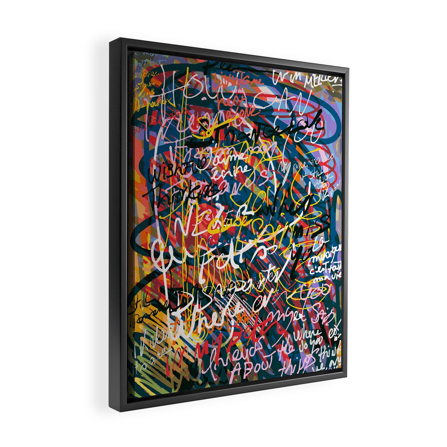 Graffiti Pop Art Writings Music by Emmanuel Signorino Framed Canvas Print Gallery Image 2