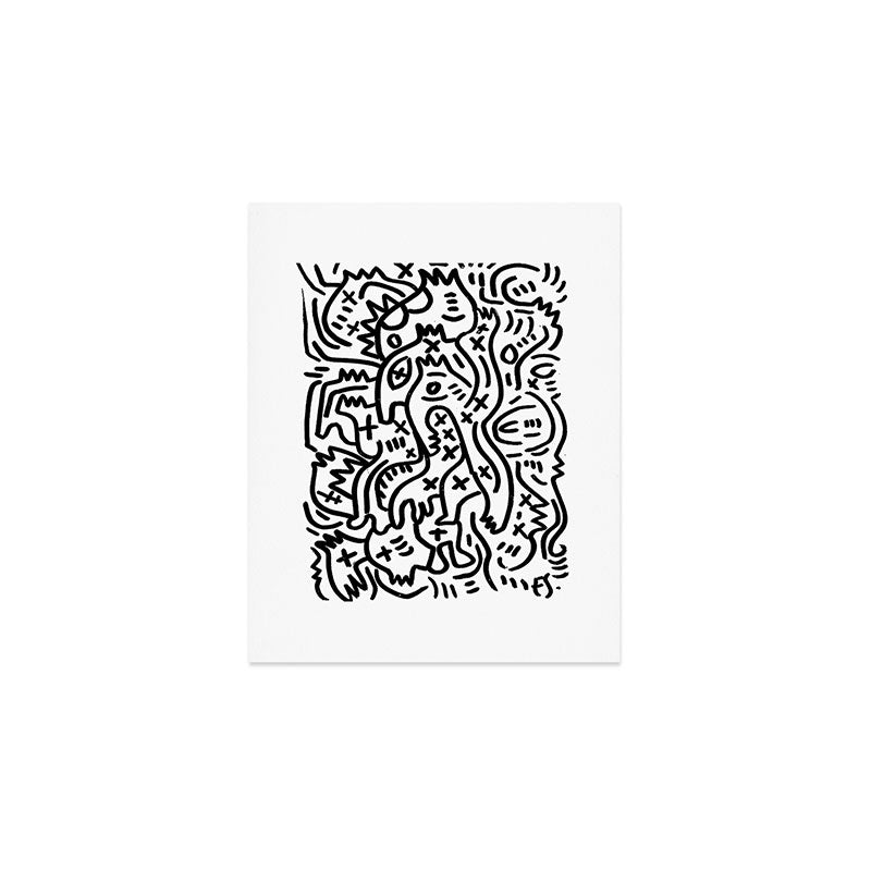Graffiti Street Art Black and White Art Print Gallery Image 1