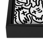 Graffiti Street Art Black and White Framed Canvas Print Gallery Image 3
