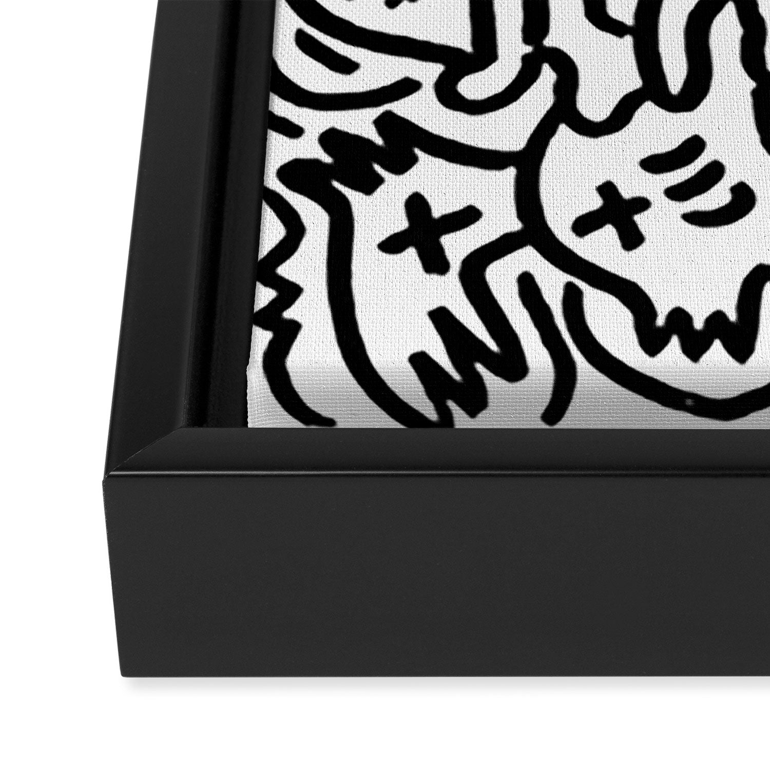 Graffiti Street Art Black and White Framed Canvas Print Gallery Image 3