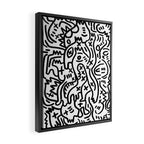 Graffiti Street Art Black and White Framed Canvas Print Gallery Image 2