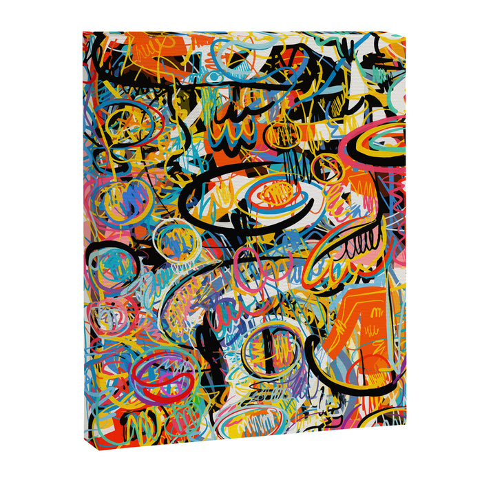 Graffiti Street Art Pattern Colorful Tribal Abstract by Emmanuel Signorino Canvas Print Gallery Image 1