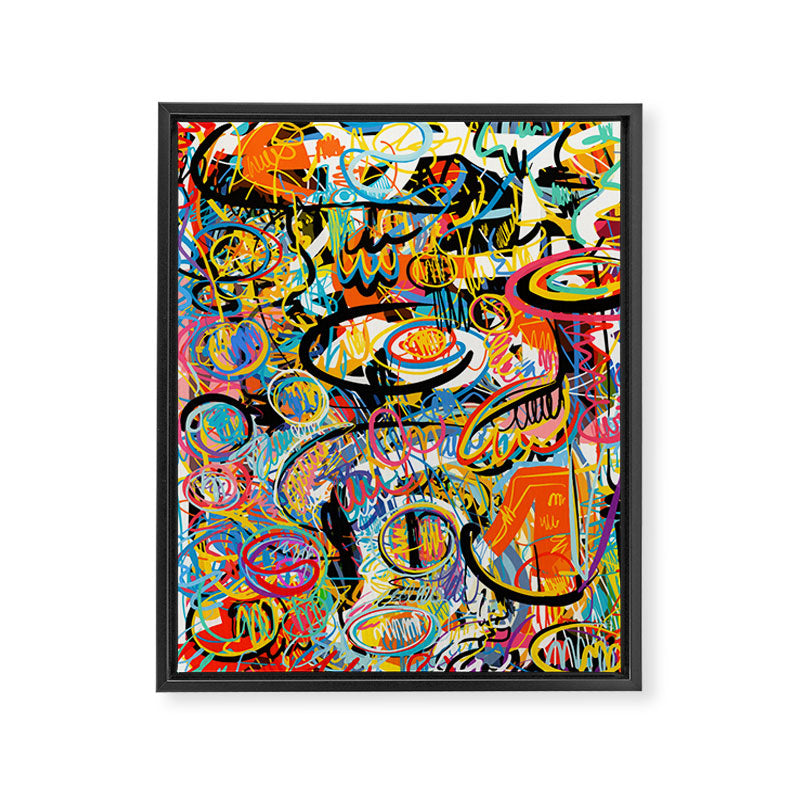 Graffiti Street Art Pattern Colorful Tribal Abstract by Emmanuel Signorino Framed Canvas Print Gallery Image 6