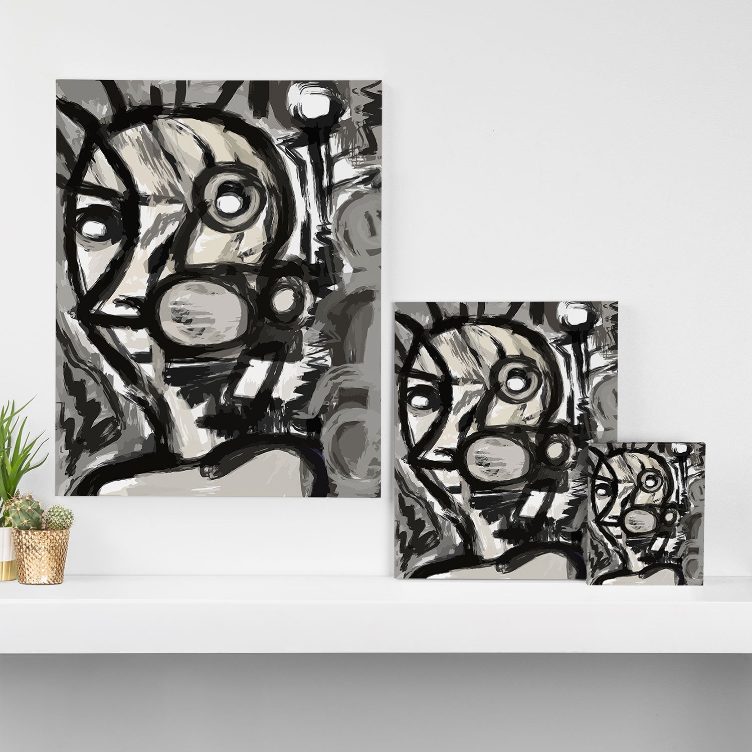 Grey Street art graffiti expressionist Canvas Print Gallery Image 3