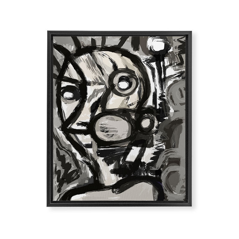 Grey Street art graffiti expressionist Framed Canvas Print Gallery Image 6