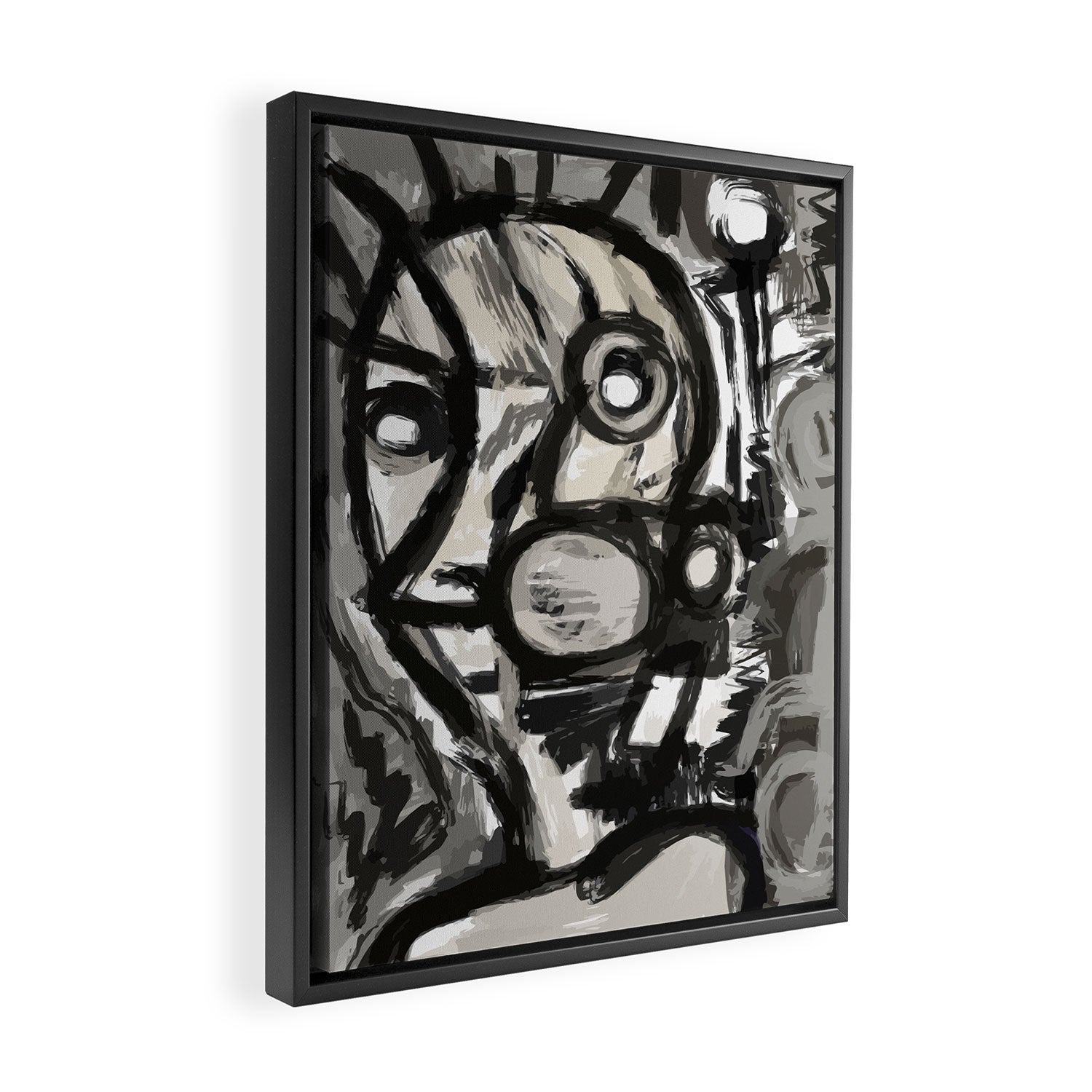Grey Street art graffiti expressionist Framed Canvas Print Gallery Image 2