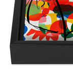 La femme aux fleurs portrait pop abstract by Emmanuel Signorino Framed Canvas Print Gallery Image 3