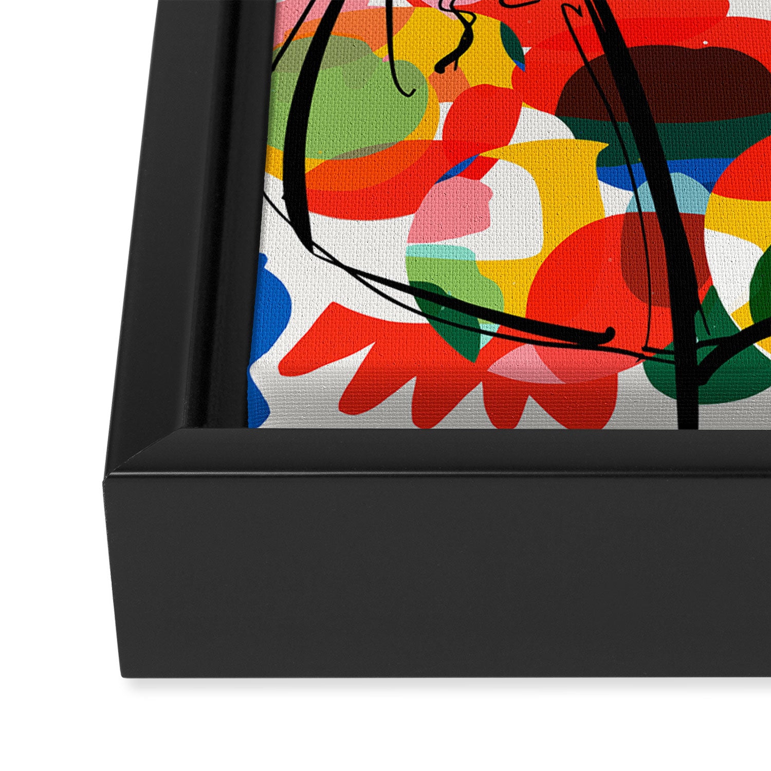 La femme aux fleurs portrait pop abstract by Emmanuel Signorino Framed Canvas Print Gallery Image 3