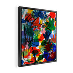 La femme aux fleurs portrait pop abstract by Emmanuel Signorino Framed Canvas Print Gallery Image 2