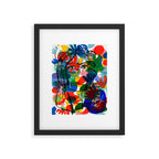 La femme aux fleurs portrait pop abstract by Emmanuel Signorino Framed Art Print Gallery Image 5
