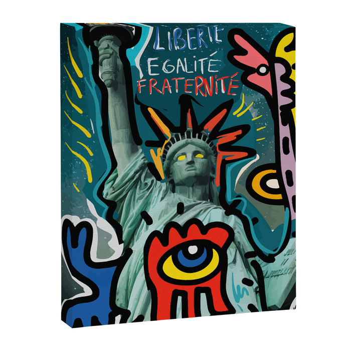 Liberté égalité fraternité Street Art French Graffiti Canvas Print Gallery Image 1