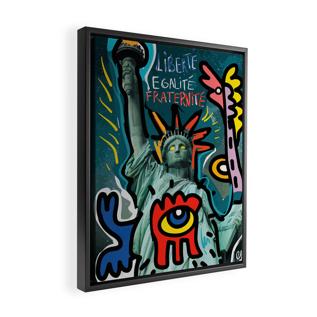Liberté égalité fraternité Street Art French Graffiti Framed Canvas Print Gallery Image 2