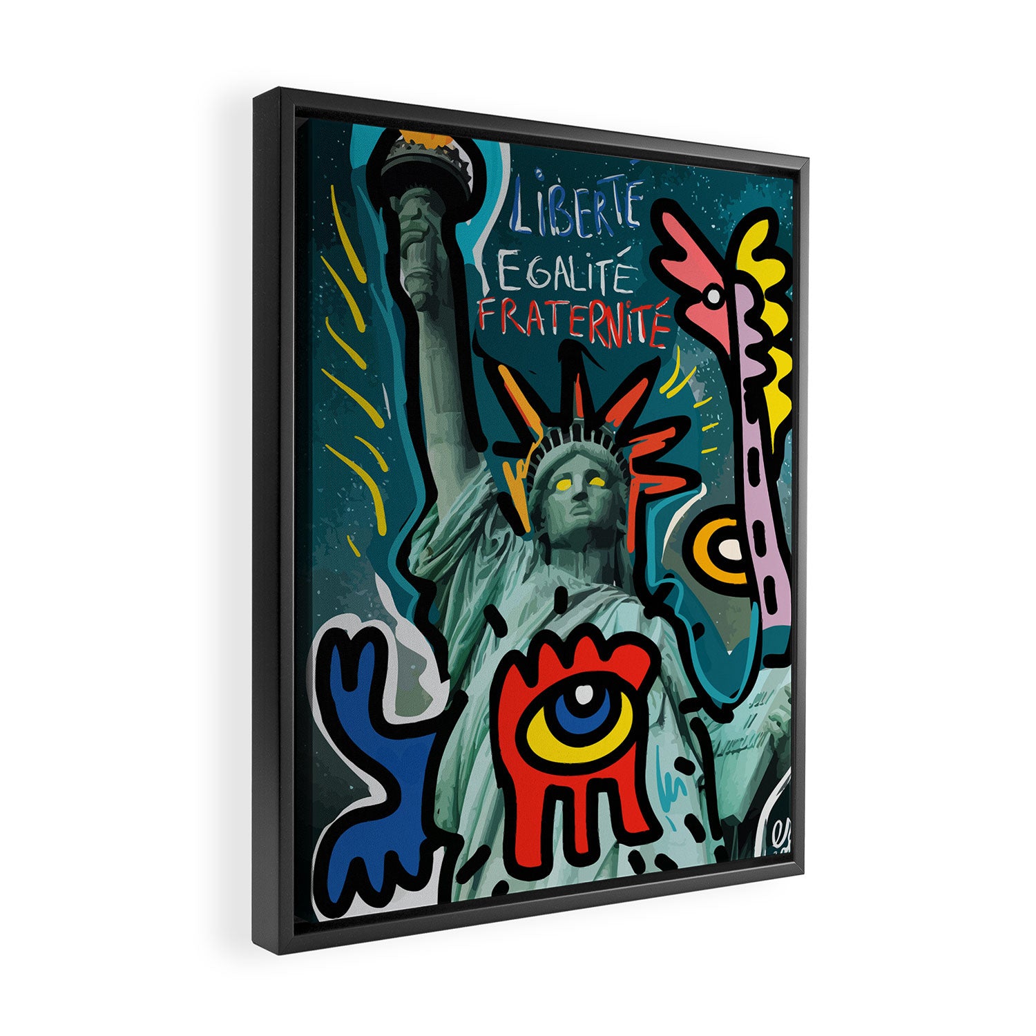 Liberté égalité fraternité Street Art French Graffiti Framed Canvas Print Gallery Image 2