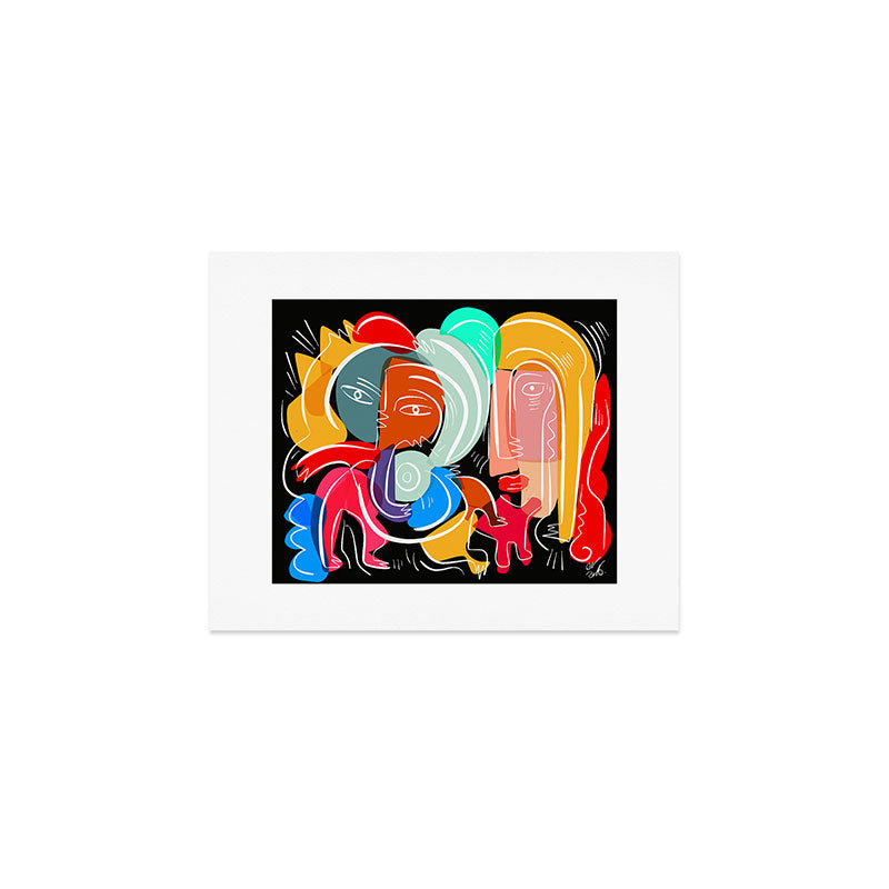 Love your family expressionist cubist street art Art Print Gallery Image 1