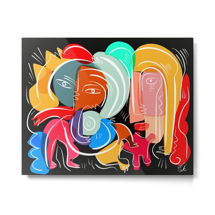 Love your family expressionist cubist street art Metal Print Gallery Image 1