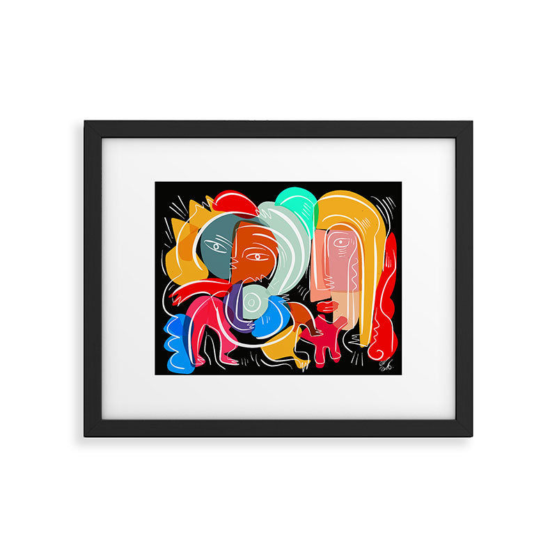 Love your family expressionist cubist street art Framed Art Print Gallery Image 5