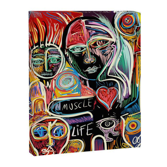 Muscle is Life Street Art Graffiti Love Canvas Print Gallery Image 1