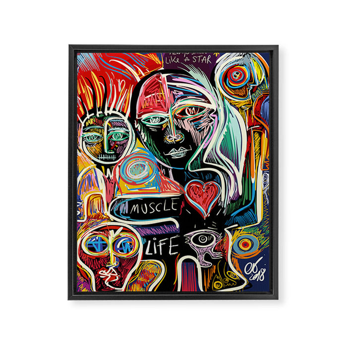 Muscle is Life Street Art Graffiti Love Framed Canvas Print Gallery Image 1