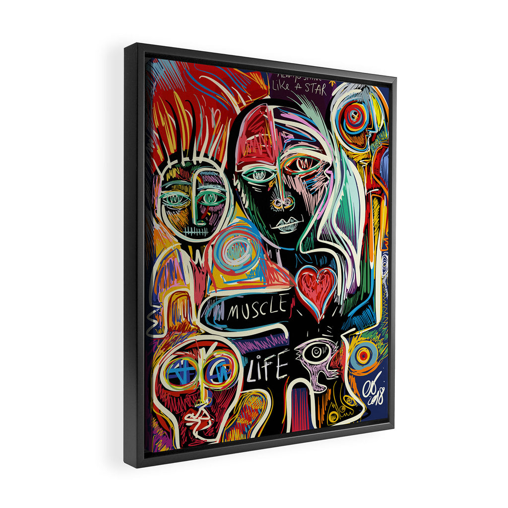Muscle is Life Street Art Graffiti Love Framed Canvas Print Gallery Image 2