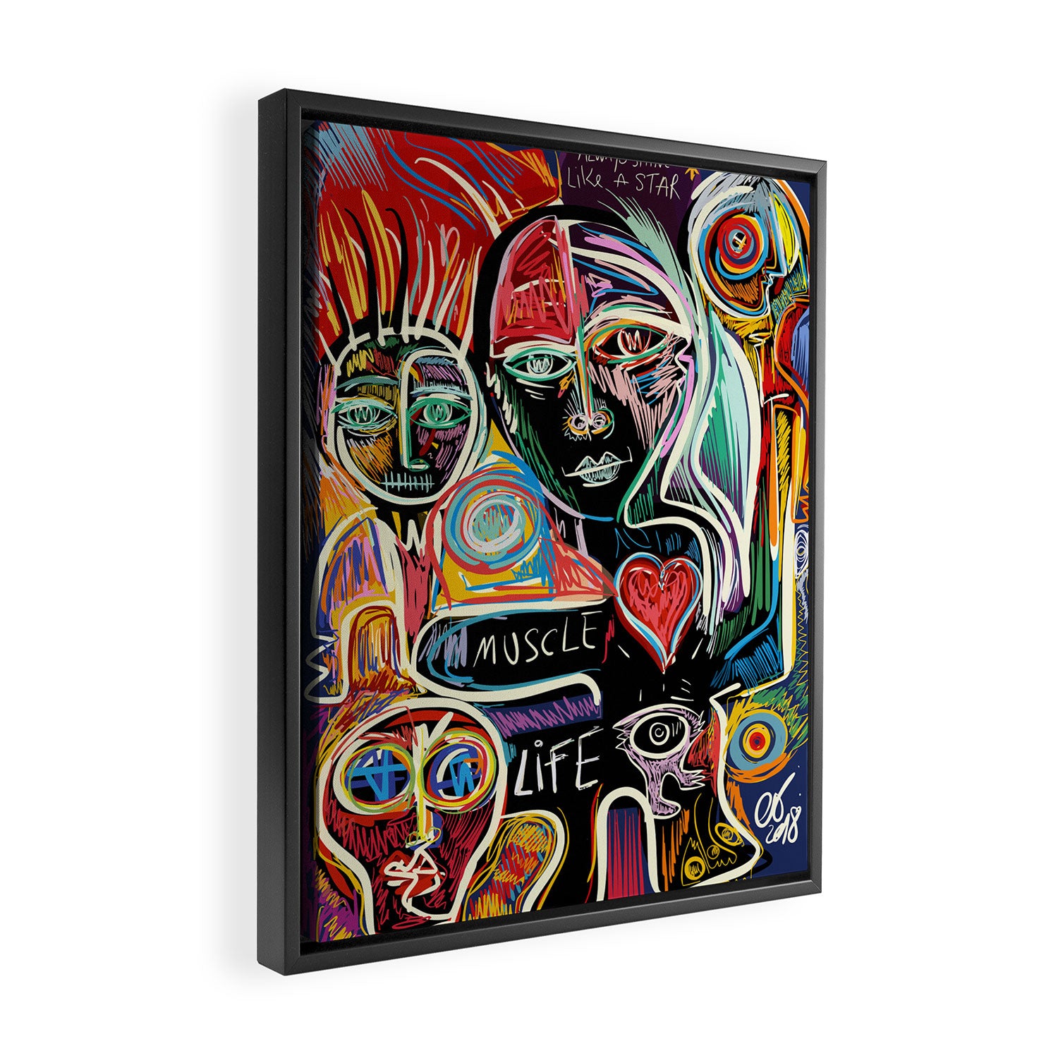 Muscle is Life Street Art Graffiti Love Framed Canvas Print Gallery Image 2