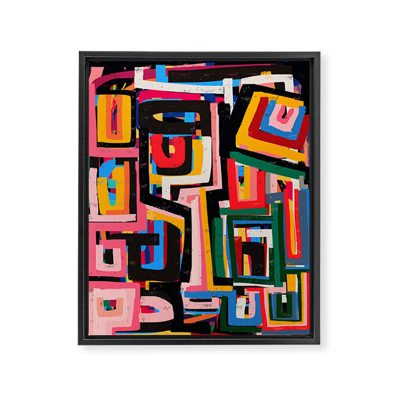 Neo Cubism Abstract Art Pattern Mystic Framed Canvas Print Gallery Image 6