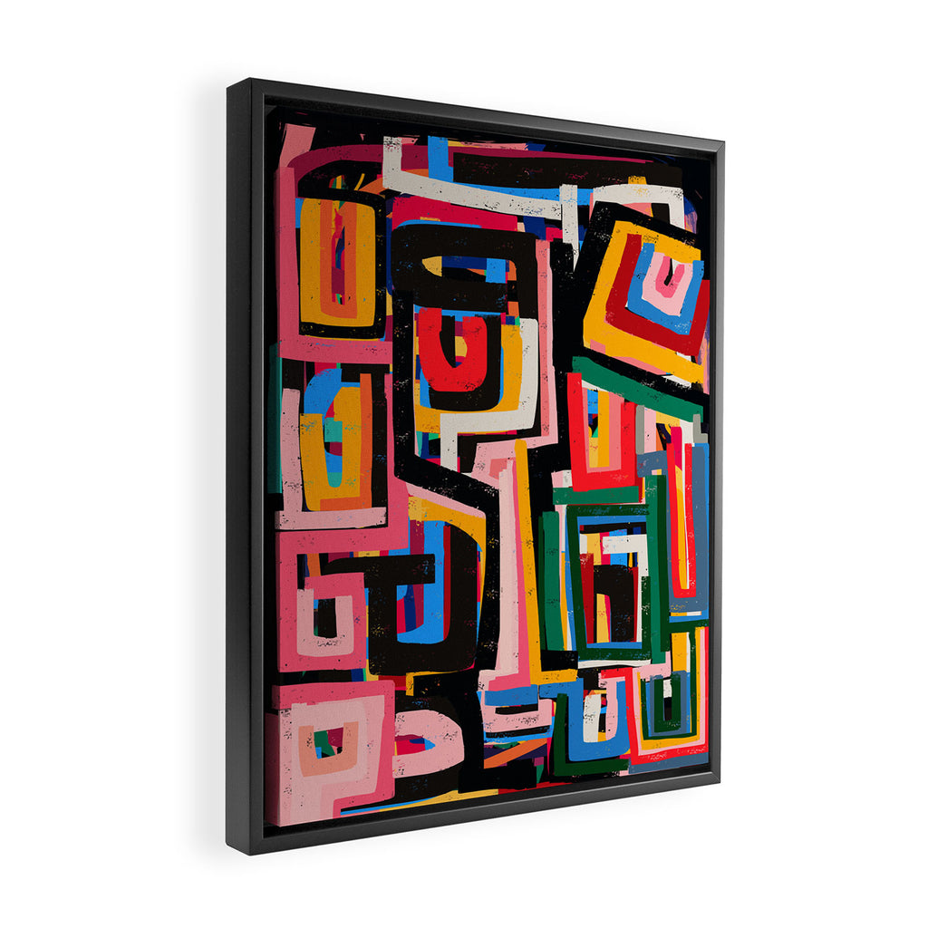 Neo Cubism Abstract Art Pattern Mystic Framed Canvas Print Gallery Image 2