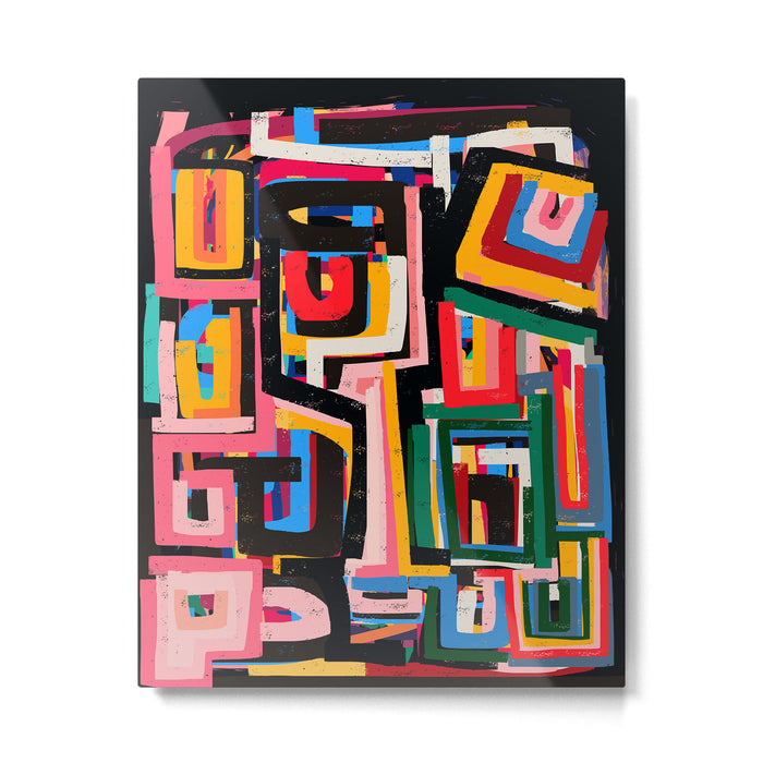 Neo Cubism Abstract Art Pattern Mystic Metal Print Gallery Image 1