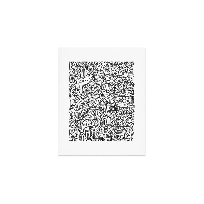 One Step Ahead Black and White Graffiti Street Art Art Print Gallery Image 1