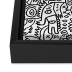 One Step Ahead Black and White Graffiti Street Art Framed Canvas Print Gallery Image 3