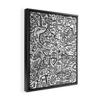 One Step Ahead Black and White Graffiti Street Art Framed Canvas Print Gallery Image 2