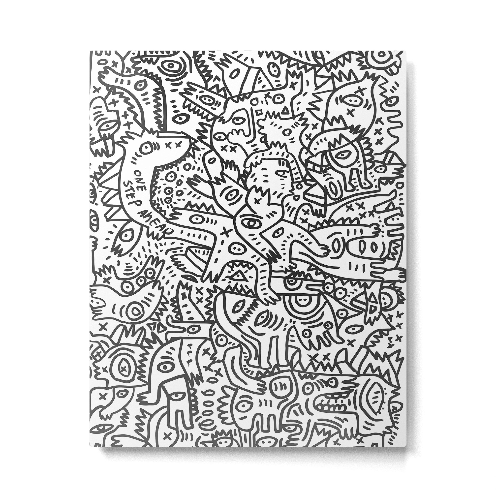 One Step Ahead Black and White Graffiti Street Art Metal Print Gallery Image 6