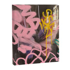 Pink and White Graffiti Sprayed Street Art in Bologna  Canvas Print Gallery Image 6