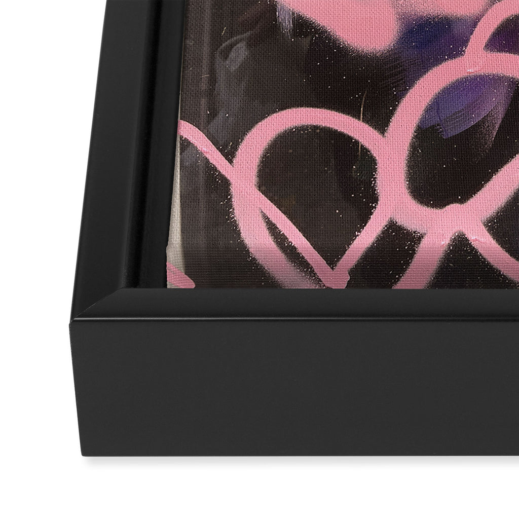 Pink and White Graffiti Sprayed Street Art in Bologna  Framed Canvas Print Gallery Image 3