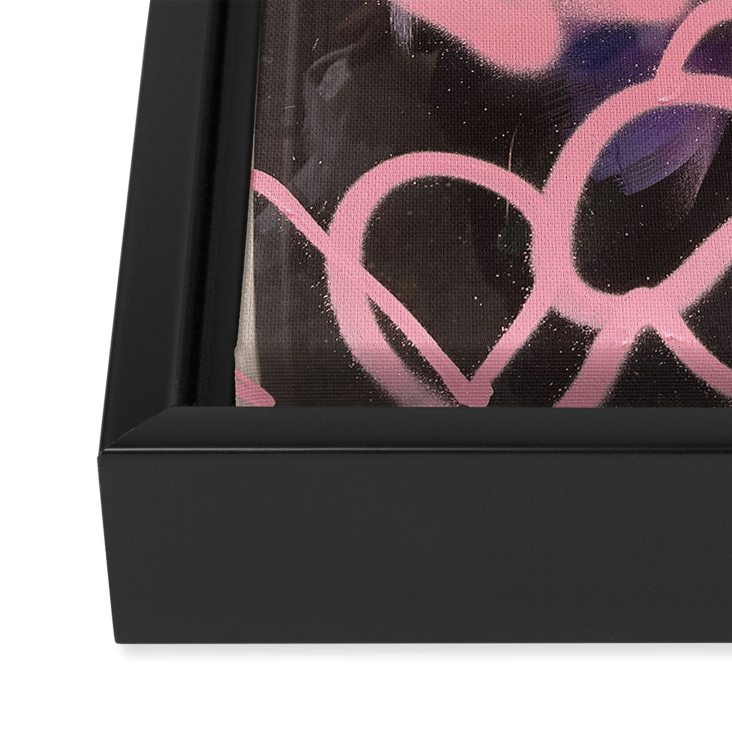 Pink and White Graffiti Sprayed Street Art in Bologna  Framed Canvas Print Gallery Image 3