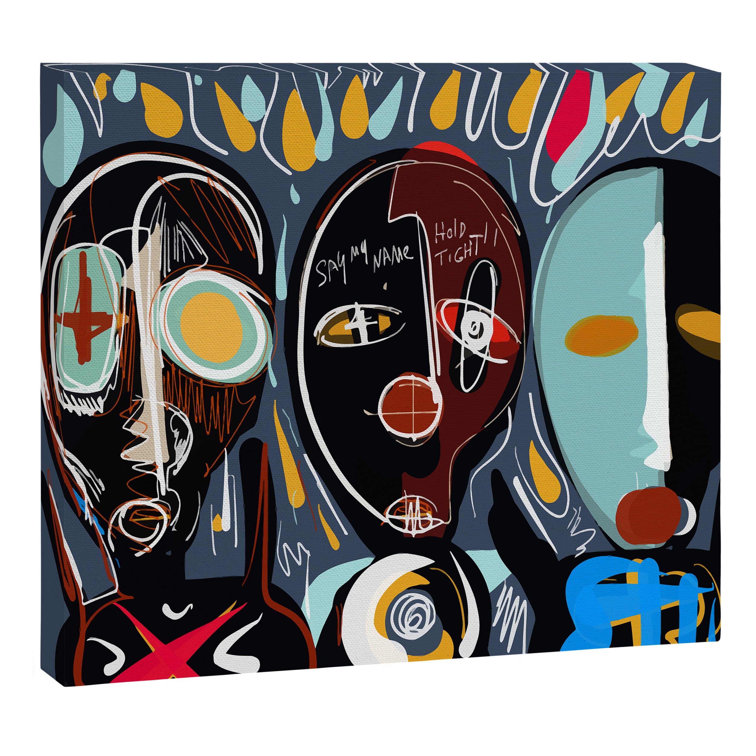 Say my name street art brut painting Canvas Print Gallery Image 12