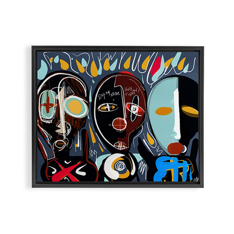 Say my name street art brut painting Framed Canvas Print Gallery Image 12