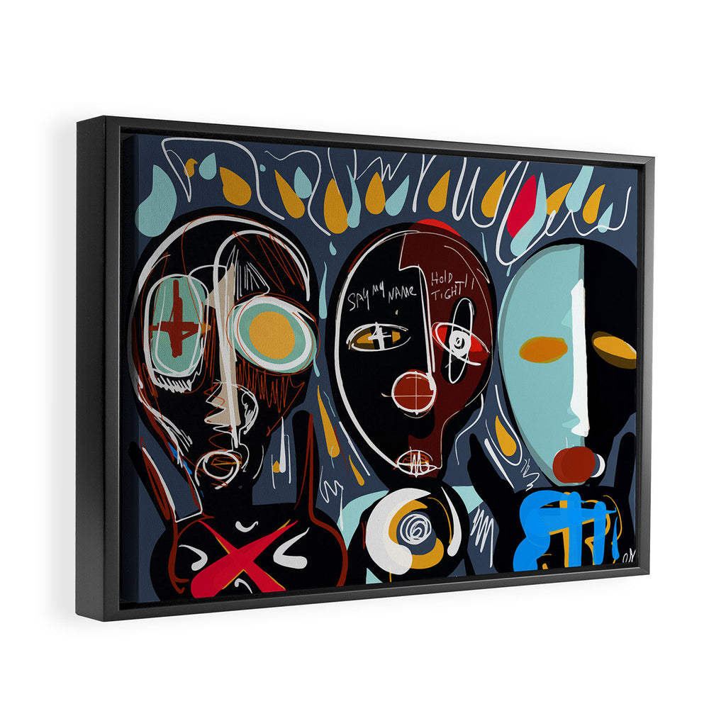Say my name street art brut painting Framed Canvas Print Gallery Image 2