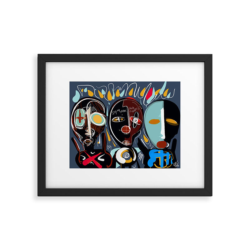Say my name street art brut painting Framed Art Print Gallery Image 5