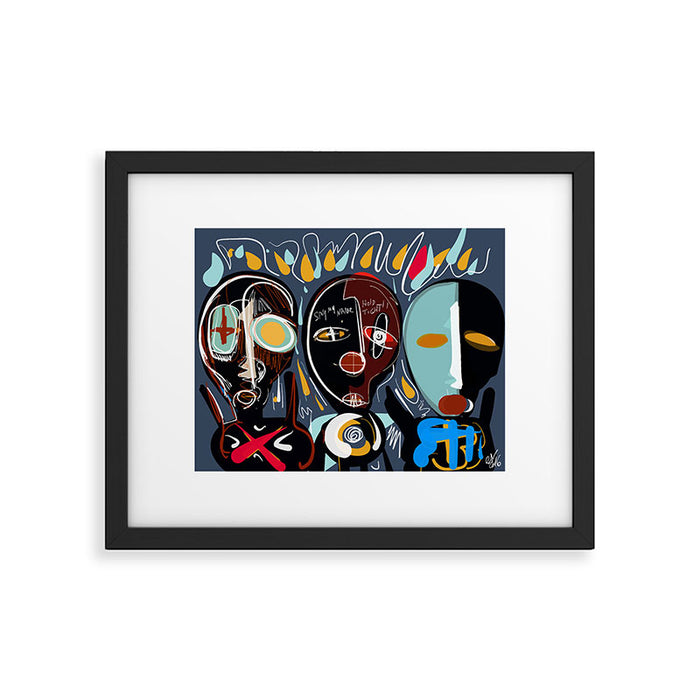 Say my name street art brut painting Framed Art Print Gallery Image 1