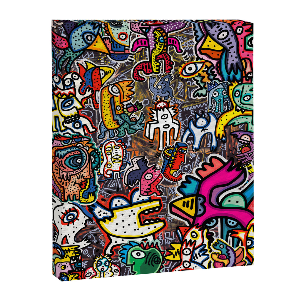 Stickers Attack Street Art Graffiti Canvas Print Gallery Image 6