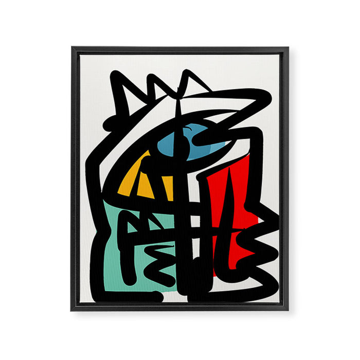 Street art abstract portrait pop Framed Canvas Print Gallery Image 1