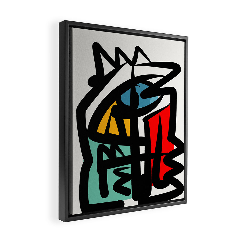 Street art abstract portrait pop Framed Canvas Print Gallery Image 2