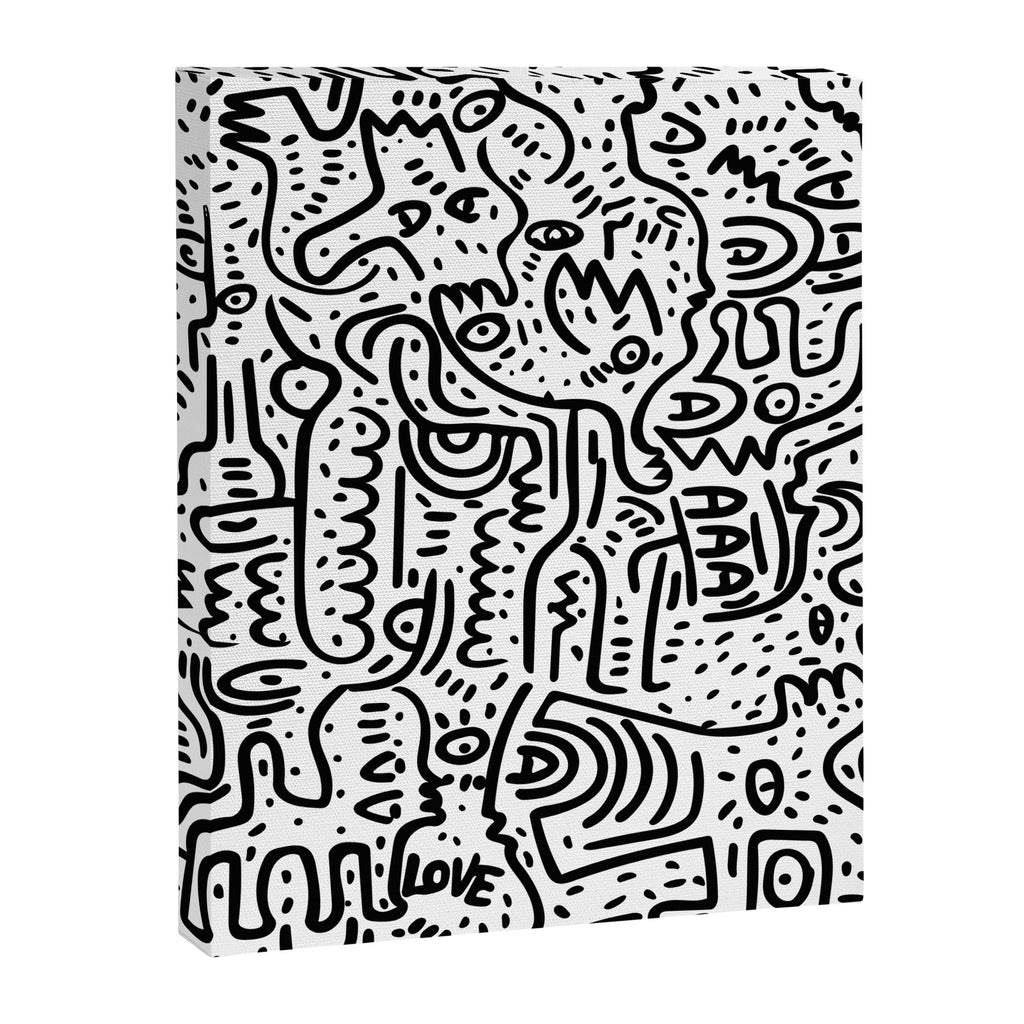 Street Art Graffiti Love Black and White Canvas Print Gallery Image 6