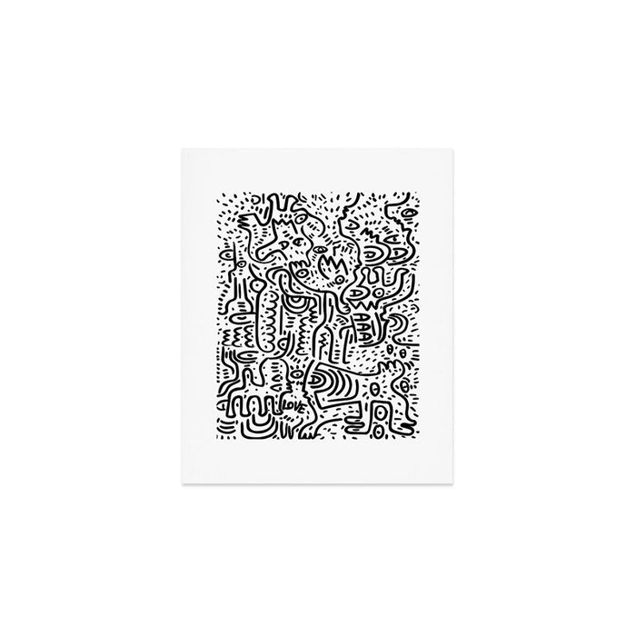 Street Art Graffiti Love Black and White Art Print Gallery Image 1