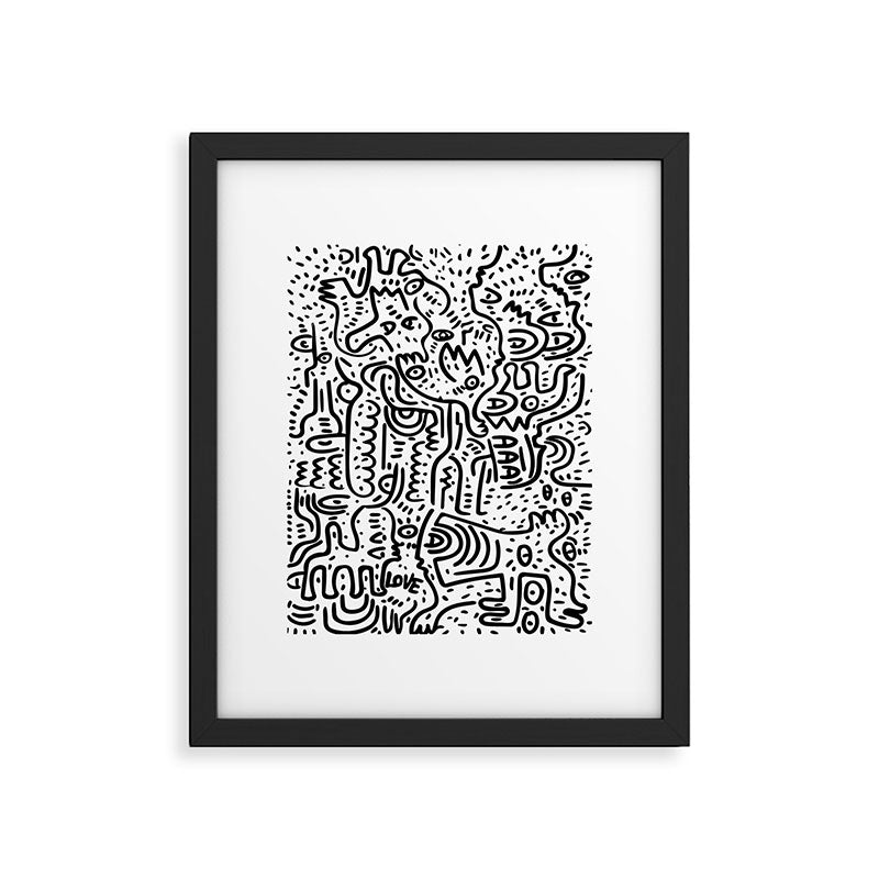 Street Art Graffiti Love Black and White Framed Art Print Gallery Image 4