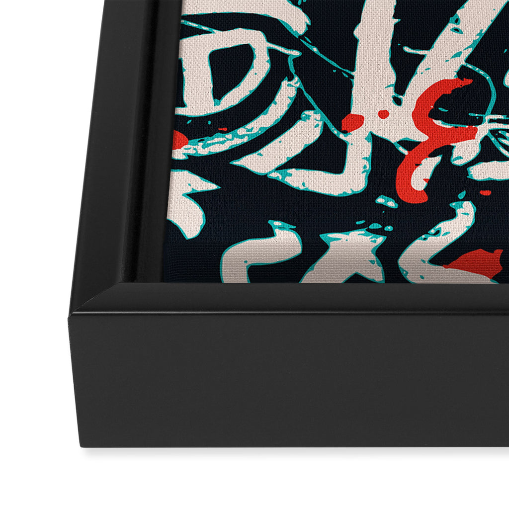 Street Art Pattern Graffiti Post Framed Canvas Print Gallery Image 3