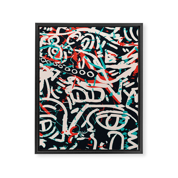 Street Art Pattern Graffiti Post Framed Canvas Print Gallery Image 1