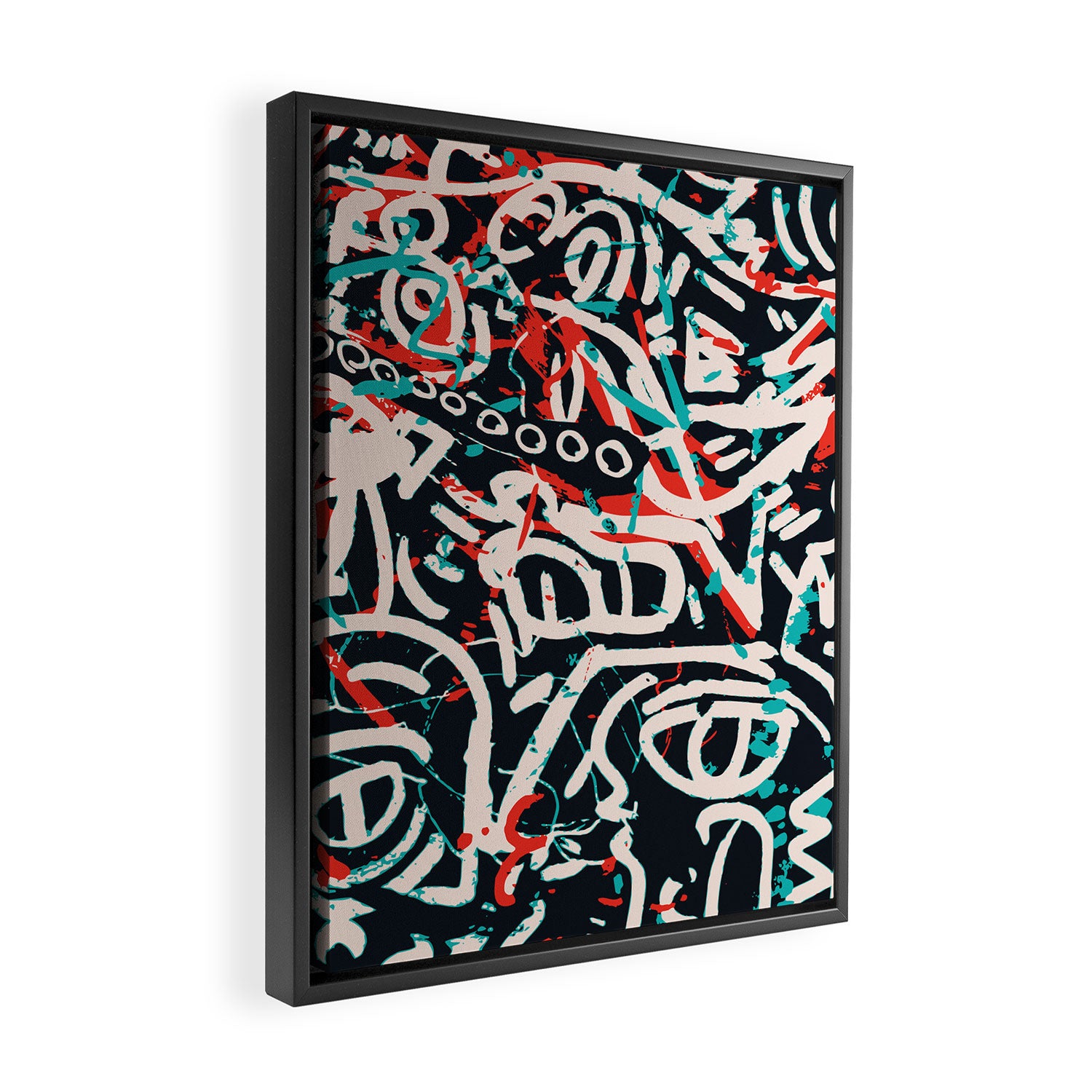 Street Art Pattern Graffiti Post Framed Canvas Print Gallery Image 2